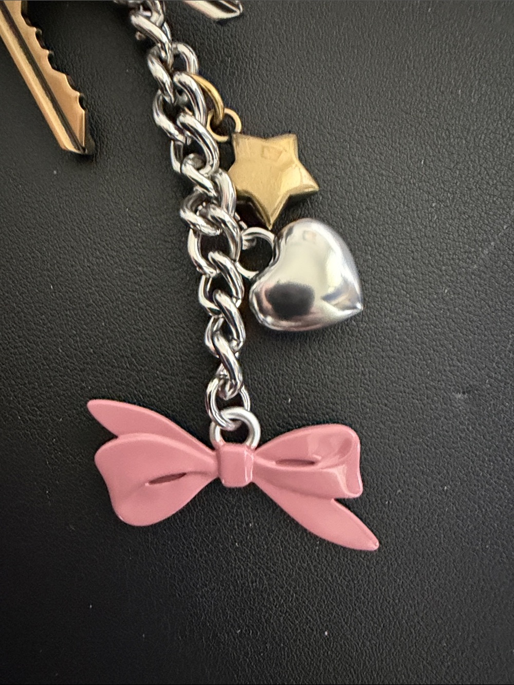 Coach Rogue 31 Loved Leather Silver Brass Keys Charm Cluster Keychain - Picture 9 of 12